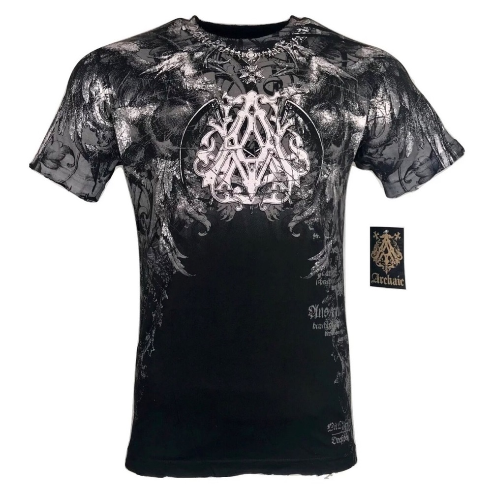 Affliction Black Graphic Short-Sleeve Crewneck Tee